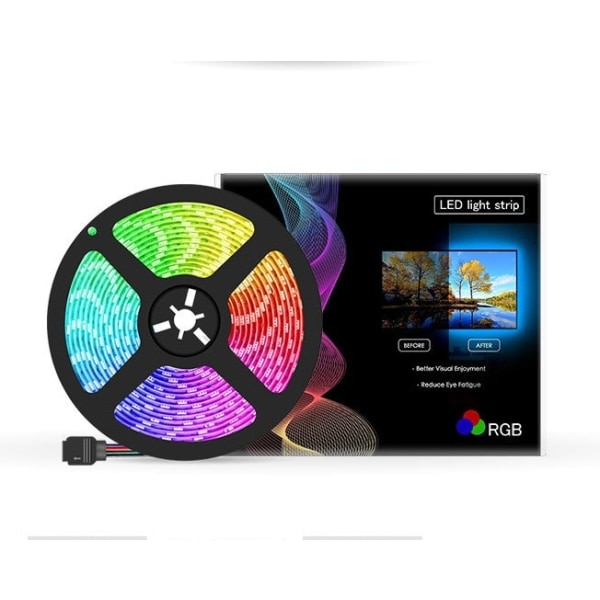 IC LED-remsa Epoxibakgrundsdekoration USB-remsa med 24-knapps fjärrkontroll (1 meter engelsk färglåda)