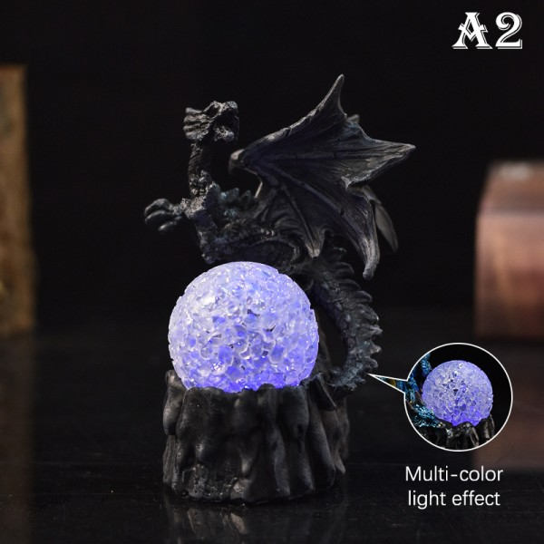IC Farveskiftende Lava Harpiks Base Drageskulptur Luminescerende Hellig Dr A2 onesize