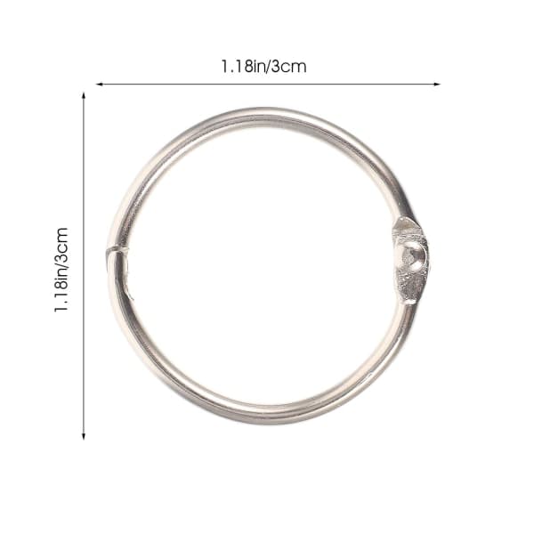 100 stk Genanvendelige Binderinge Holdbare Nøgleringe Multifunktionelle Bindinger Nøgler Tilbehør (3X3CM, Sølv) IC
