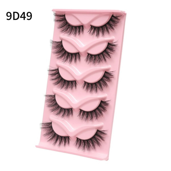 Nya fransar Mink Lösögonfransar Naturligt utseende Wispy Clear lash Band Falska ögonfransar Fluffiga 3D Curly Strip Cat Eye Fransar 9D541
