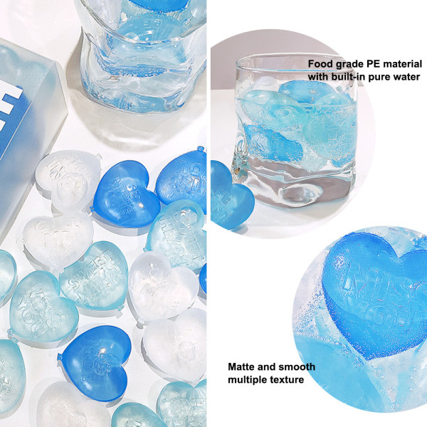 Återanvändbara isbitar för drycker, frossa drycker blå