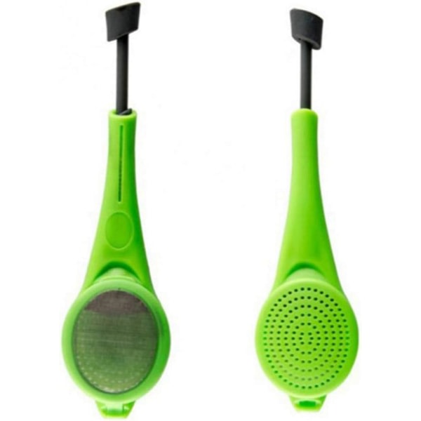 1-pack silikon tefilter teinfuserare Återanvändbar tepåse med ultrafint mesh (grön)