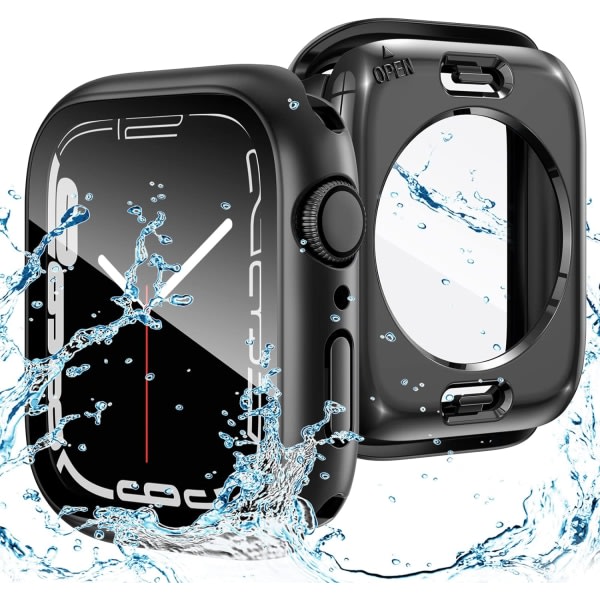 2 i 1 vanntett etui for Apple Watch Series 9 8 7 45 mm skjerm IC