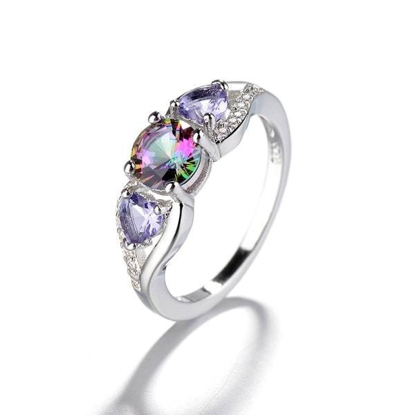 IC Farverige Hjerteformet Ring - Perfekt Val til Dame Ringe