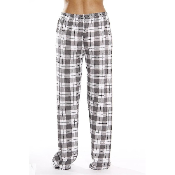 Naisten IC-pyjamahousut taskuilla, pehmeät flanelliruudullinen pyjamahousut naisille CNMR harmaa S