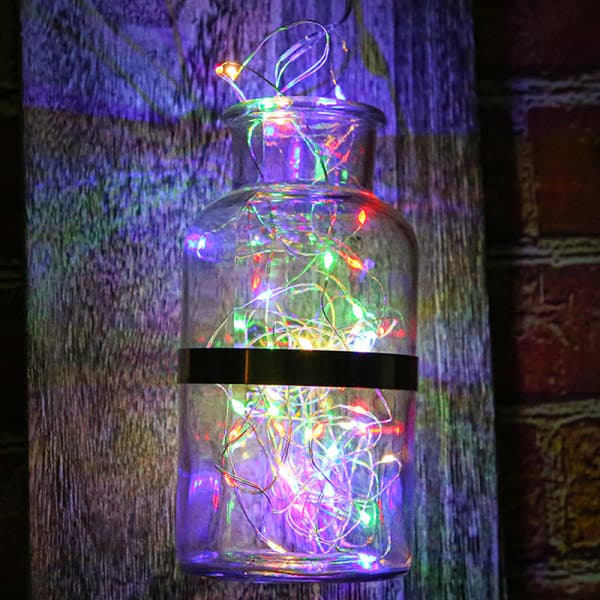 20 LED-lyslenke med solcelle for vinflasker - Feelysslynger