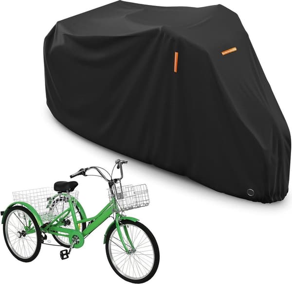 Premium Cover - Tricycle - Full Coverage - Protection - Tricycle - with - Lock Hole - Storage Bag - 1 - 3 - Bikes - Suitable