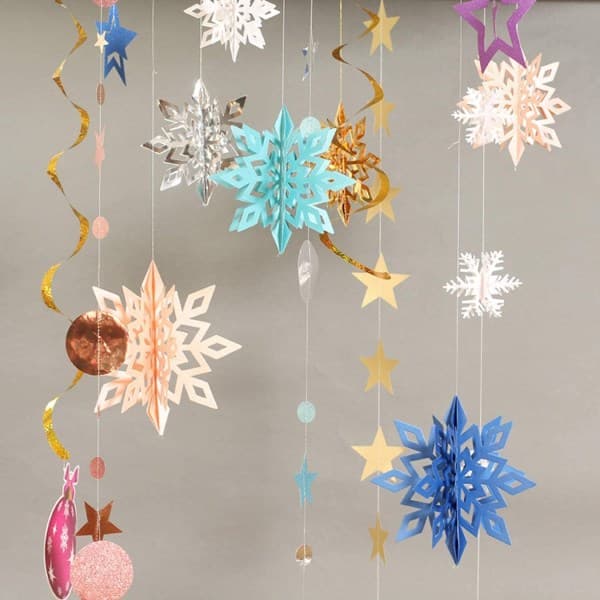30 stk Glitter Snøflak Plast Julsnøflakpynt Hvit