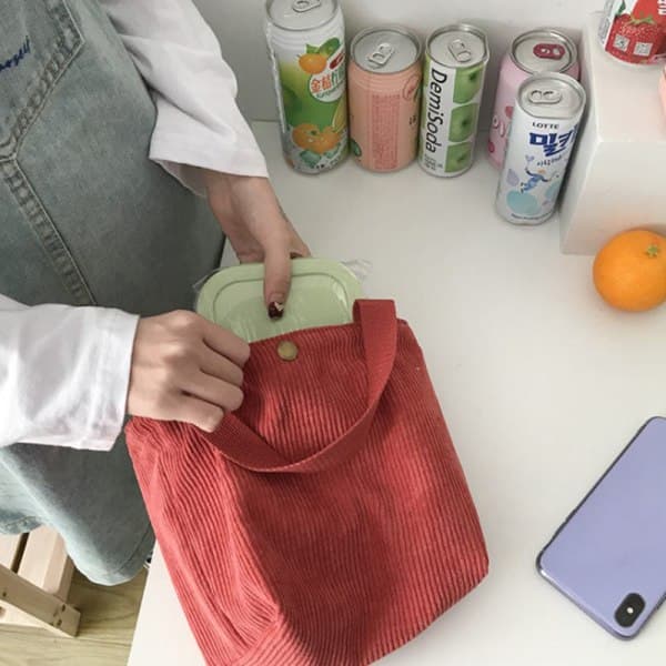 IC Lunchväska Manchester Canvas Lunchlåda Picknickväska Bomullstyg Sm Mörkblå