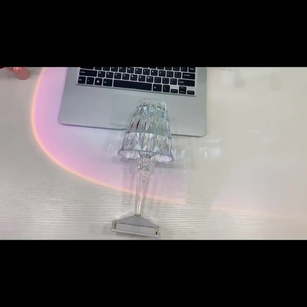 IC Kristal Bordlampe Kreativ Sengelampe Opladbar Atmosfærisk Lampe Lys Luksus Touch Diamant Natlampe (1 stk)