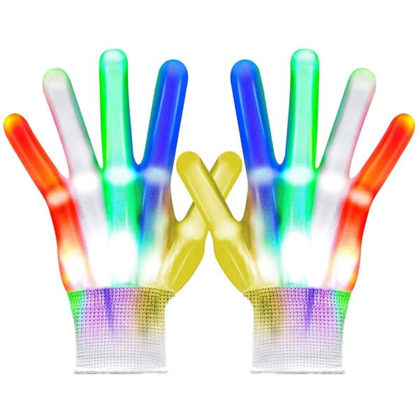 IC LED Halloween Handsker 12 Farver Variabelt Lys LED Handsker Voksen