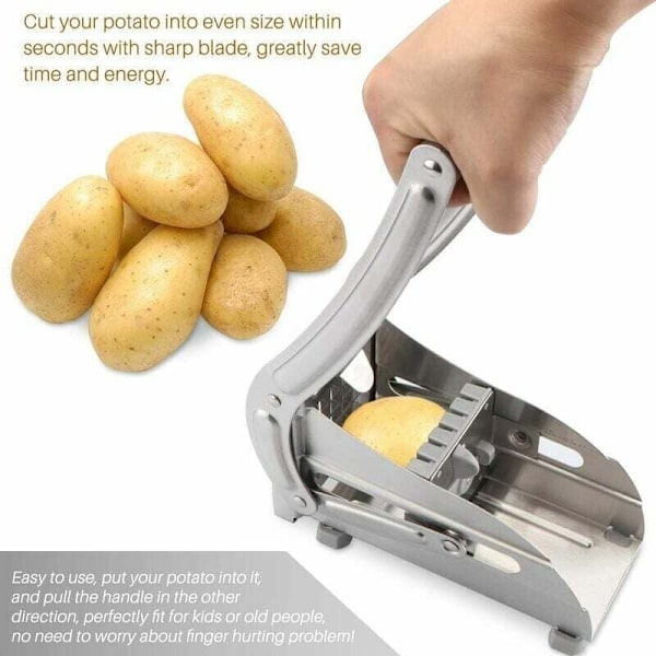 Professionell pommes frites-skärare i rostfritt stål för potatis och grönsaker för hem- och kommersiellt bruk..DEBUNS