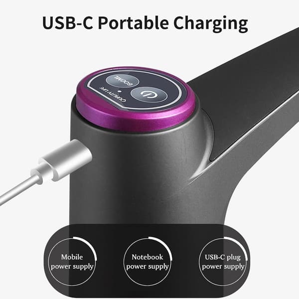 Elektrisk Vattendispenserpump, USB-C Uppladdningsbar För 5-Gallons Vattenflaskor, Bärbar För Hem, Kontor Och Camping, Svart