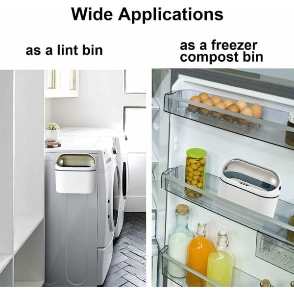 IC Mini papperskorg med lock, för kontor, små kontor, monterbar papperskorg, för husbil, sovsal, frys, tvätt och mer (blå)