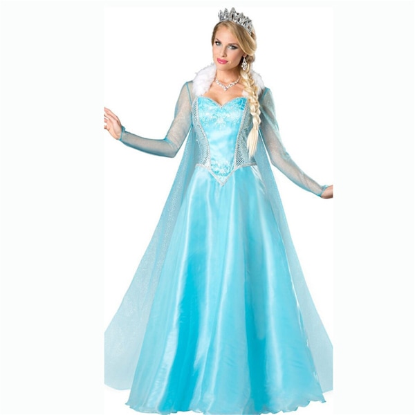 Frysta Prinsessan Elsa Anna Cosplay Kostym Dam Party Klänning Kappa Klänning Elsa Elsa 2XL