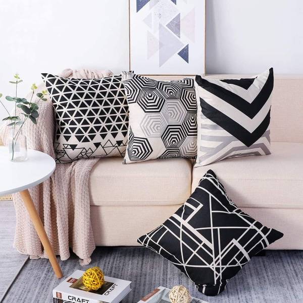 4 kpl 45 x 45 cm Pehmeä Polyesteri- ja Pellava-tyylinen Koristetyynynpäällinen