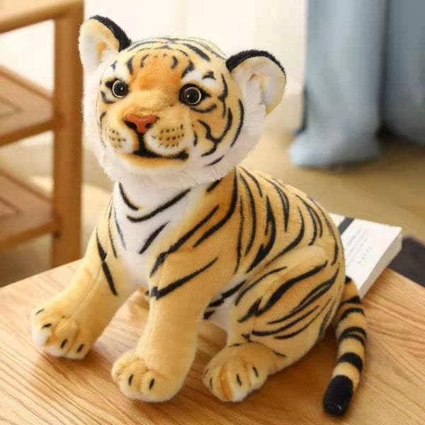 IC 23 cm Simuleret Baby Tiger Plysjlegetøj Fyldt Blød Vilddyr Skov Tiger Pude Dukker Til Børn Fødselsdagsgave