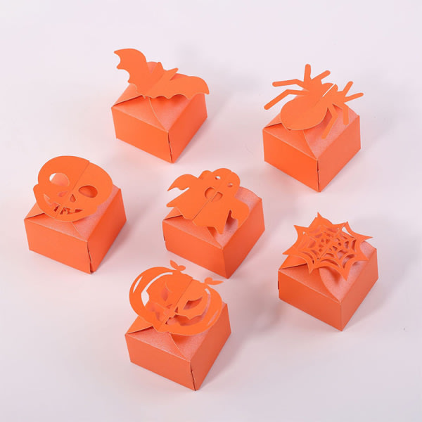 IC 12 st Halloween presentförpackningar Pumpkin Bat Ghost Biscuit Candy Boxe Black