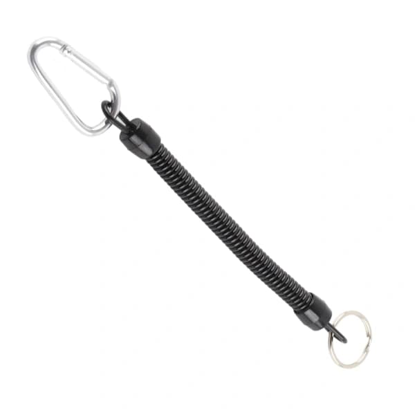 Fishing Lanyards Rope Retractable Safety Spring Coiled Rope Keychain Accessory Black