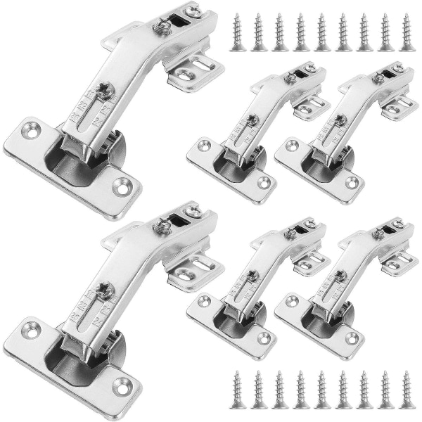 IC 6-pack Lazy Susan Skåpgångjärn Hörnskåpsgångjärn Självstängande 135 graders Lazy Susan Doldt Gångjärn Köksskåpsdörr Ramlös/Ansiktsram