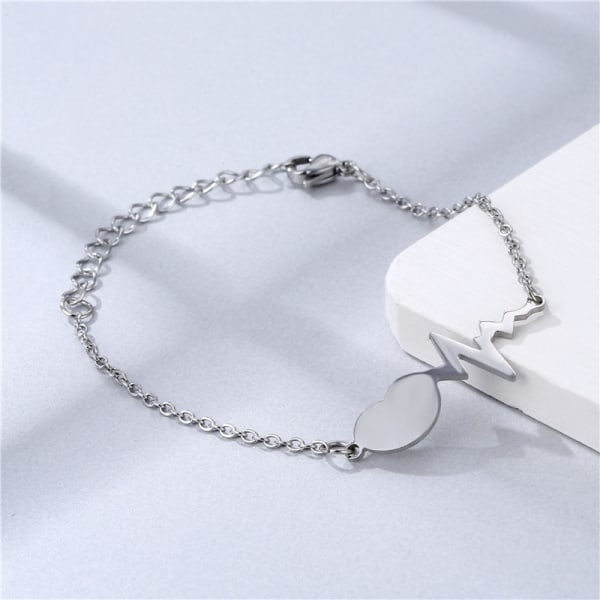 IC Creative armbånd for kvinner, glatt ansikt i rustfritt stål, Ocean Style armbånd, håndstykke