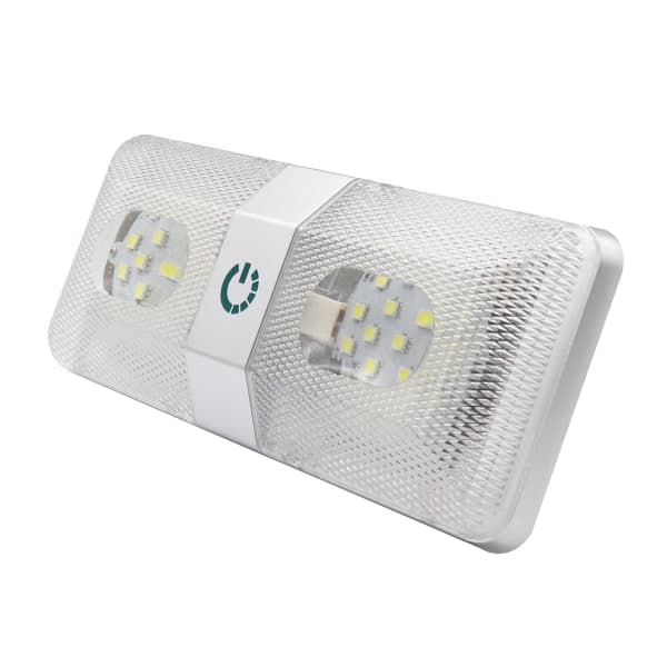 IC 48 LED dobbeltlys hvit berøringsdimbar innvendig leselampe