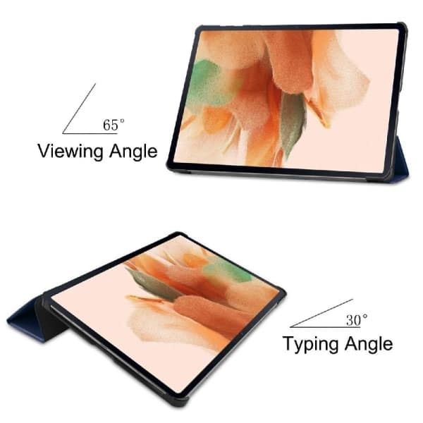 IC Samsung Galaxy Tab S7 FE / S7 Plus / S8 Plus Etui Tri-Fold Mørk Mørkeblå