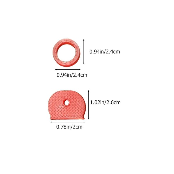 Farve nøglehus - robust nøglering - elastisk identifikationsring - silikone nøglelåg - case cap (48 stk) IC