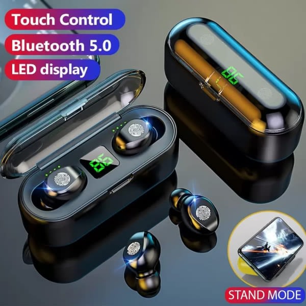 IC Uppladdningsbara IPX5 Vattentäta Hörlurar, USB Smart Dual Case