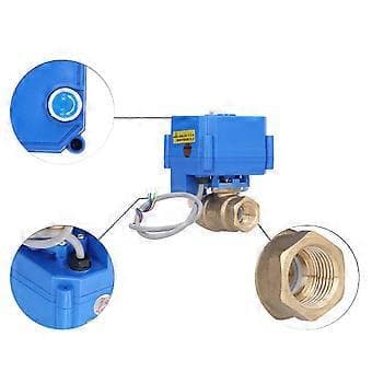 Motorisert kuleventil DN15 messing rett hydraulisk kobling med indikasjon DC36V