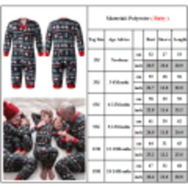 Julpyjamas för Familjen Matchande Set Barn Vuxen Baby 12-18 månader