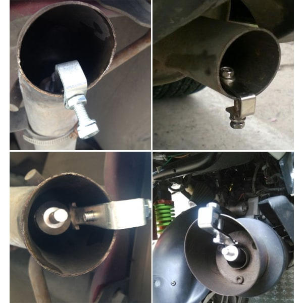 IC Bil Turbo Visselpipa Modifierad Avgasrör Ekolod Motorcykel Slutrör - Svart - XL