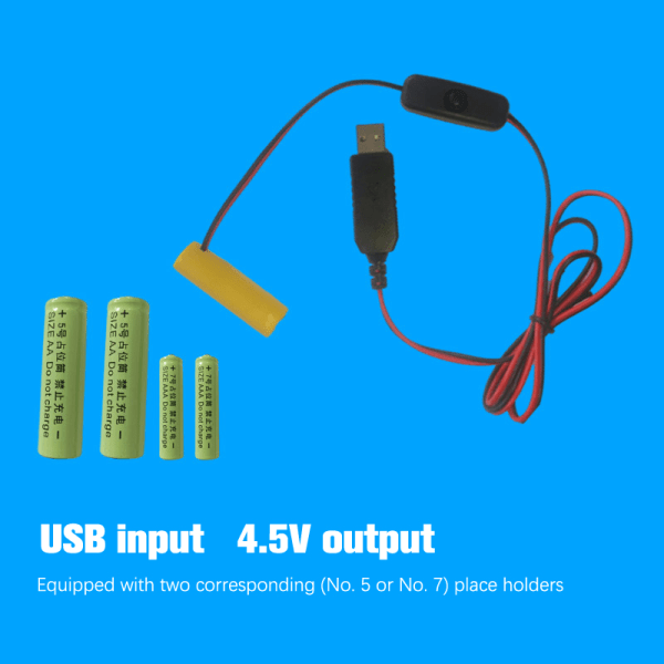 IC Dummy Batteriadapter USB Strøm Bytt Batteri AA4.5V