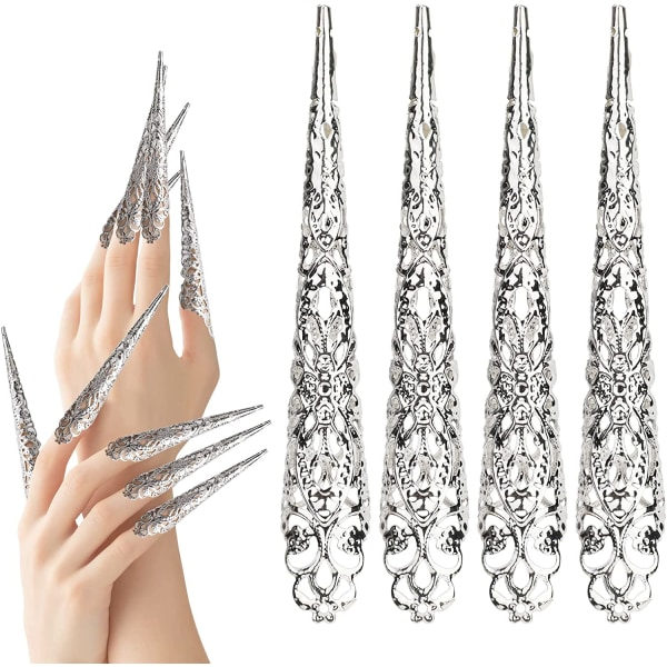 10-pak finger spik spids klo ringe, gammel dronning kostume finger