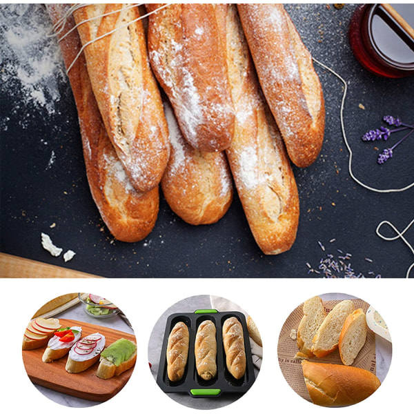 IG Silikon Baguetteform, Icke-klibbig 3 Vågor Bröd för Fransk Toast
