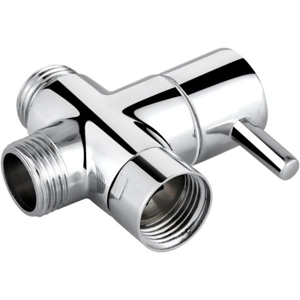 3-vejs ventil G1/2 Massiv messing bruseaflederadapter Universal montering Poleret krom reservedel til brusesystem