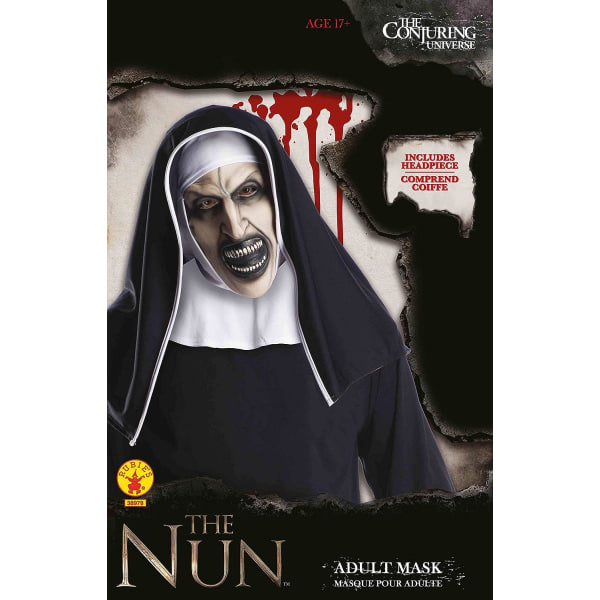 IC Rubie's Virallinen Nunna 2018 -elokuvan Halloween-naamio aikuisille, 3/4 koko