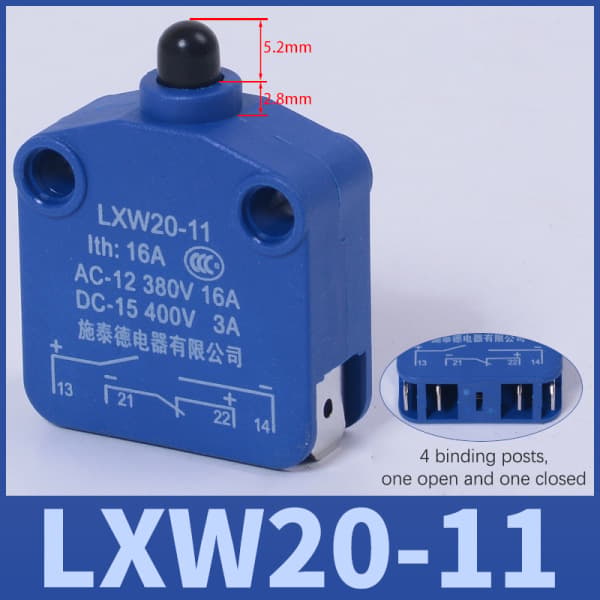 IC LXW20-11 Grensebryter Slag PUSH Slug Column Micro Travel Silv