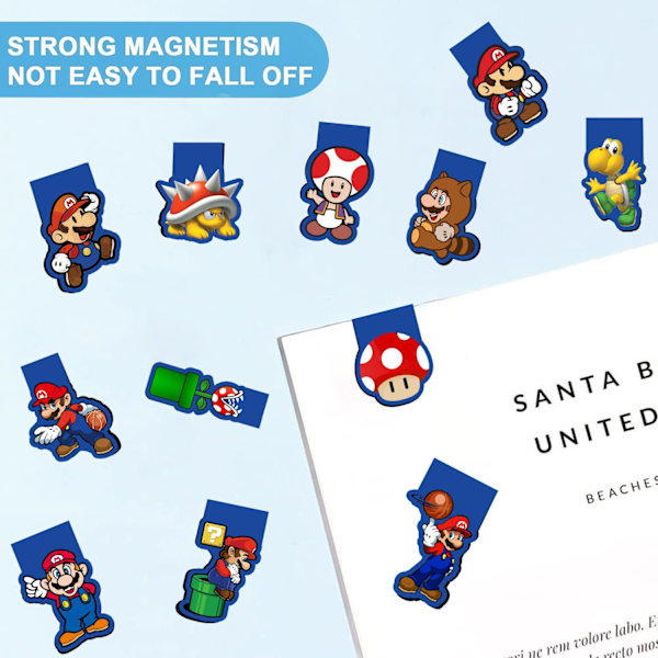 Magnetiska bokmärken för barn, 12 st magnetiska bokmärken, magnetiska bokmärken, magnetiska bokmärken för barn, magnetiska sidmarkörer, bokmärken