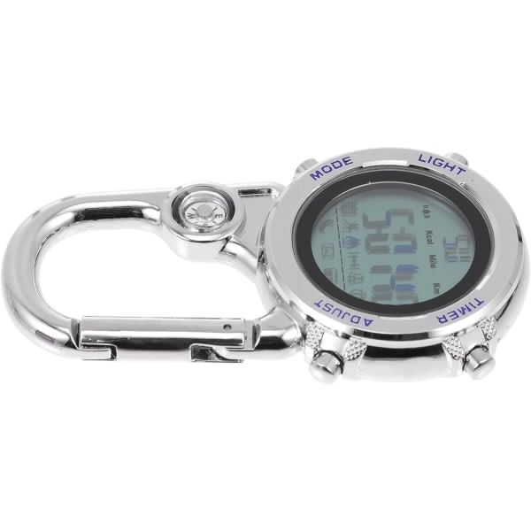 IC Mini Clip Watch Carabiner Fob Watch Backpacker Clip on Pocket Watch for utendørssport blå