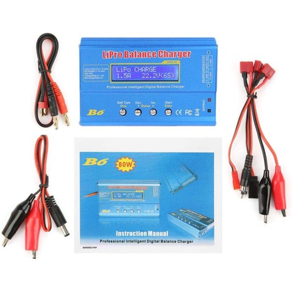 IC RC-batterilader, afbalanceret batterilader med strålende metalskal, egnet