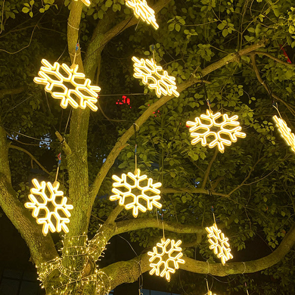 40CM Stor snöflinga String Light Outdoor Snowflake Led Hängande Röd one size