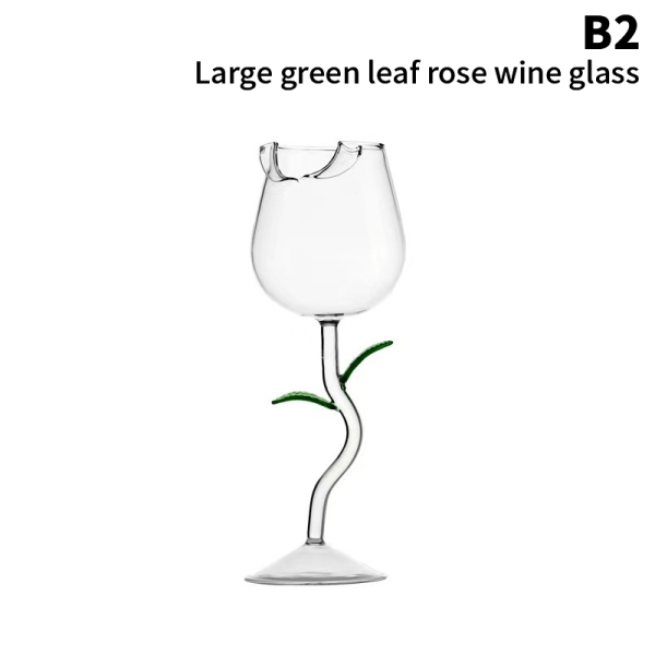 Rosformade rödvinsglas Rose Shape vinglas med färgade B2
