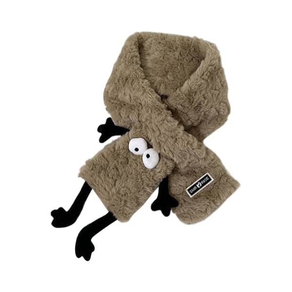 Mjuk tecknad halsduk för barn Pojkar Flickor Halsduk Resande halsduk Tjock cover Varm vinterscarf Söt halsduk Khaki