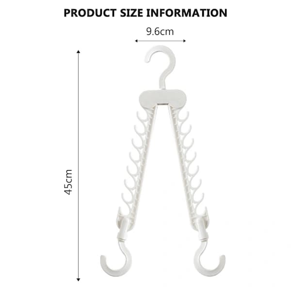 Foldable Clothes Hanger with Multi Wet and Dry, Dual Function, Anti-Drip Hanger for Wardrobes, Home, White White White