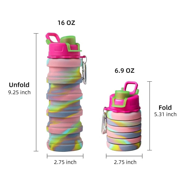 IC Vikbara Vattenflaskor - Vattenkopp 16oz BPA-fri Silikon