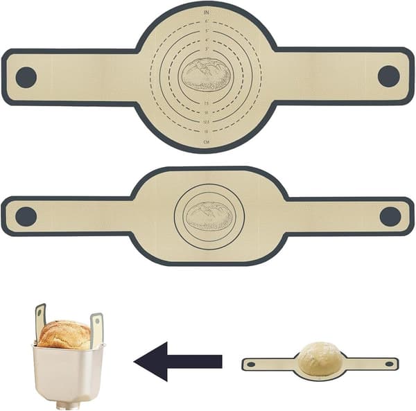 Deigmatte - med - lange - håndtak - slynge - bakematte - 2 - deler - Multifunksjonell - silikonbakematte - Gjenbrukbar