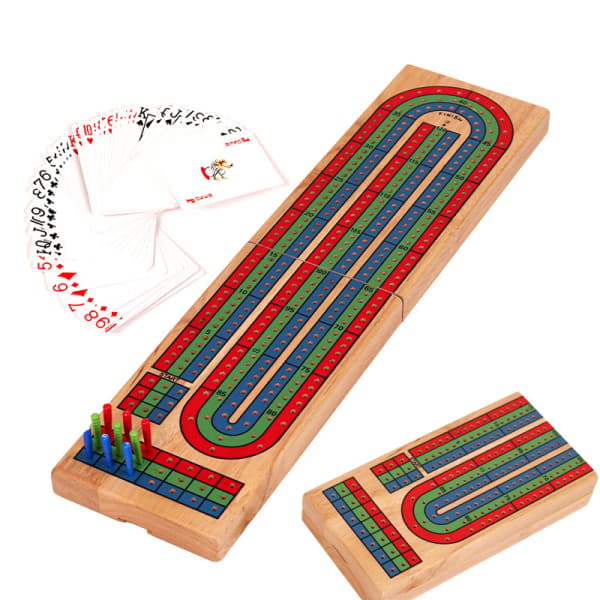 Massiivinen puinen Cribbage-lautapeli UUSI