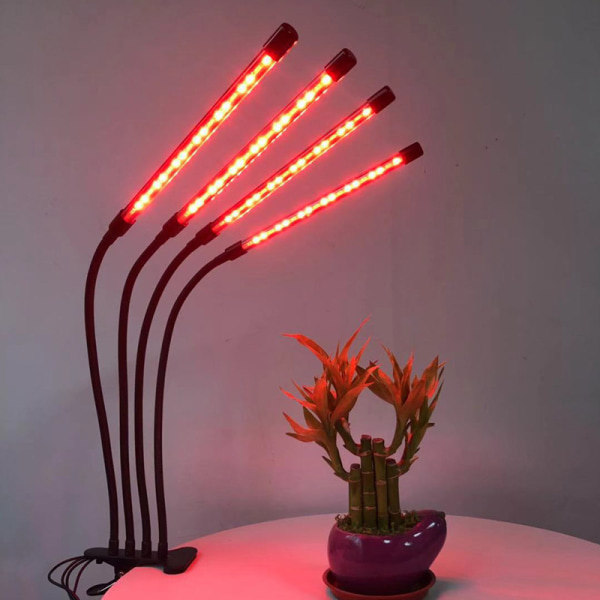 Växtlampa / Växtbelysning med 4 flexibla LED-lysrör