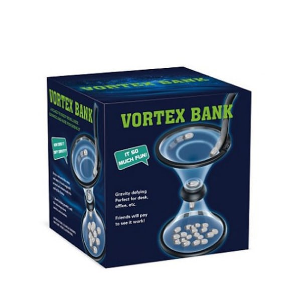 IC Rolig tryckavlastande Vortex Coin Spargris Watch Money Defy Svart en one size
